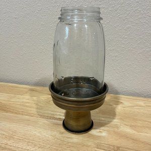 Candle holder with glass cover, gently used